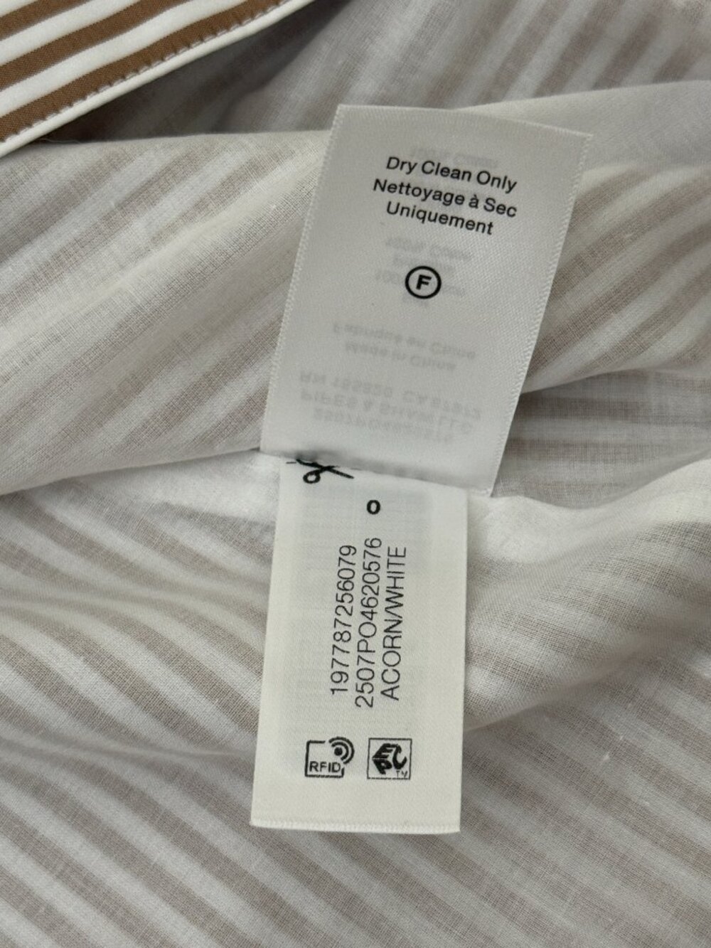 Veronica Beard Striped Cotton Waist Wrap Button Shirt Dress Acorn White Size 0 - Picture 9 of 9